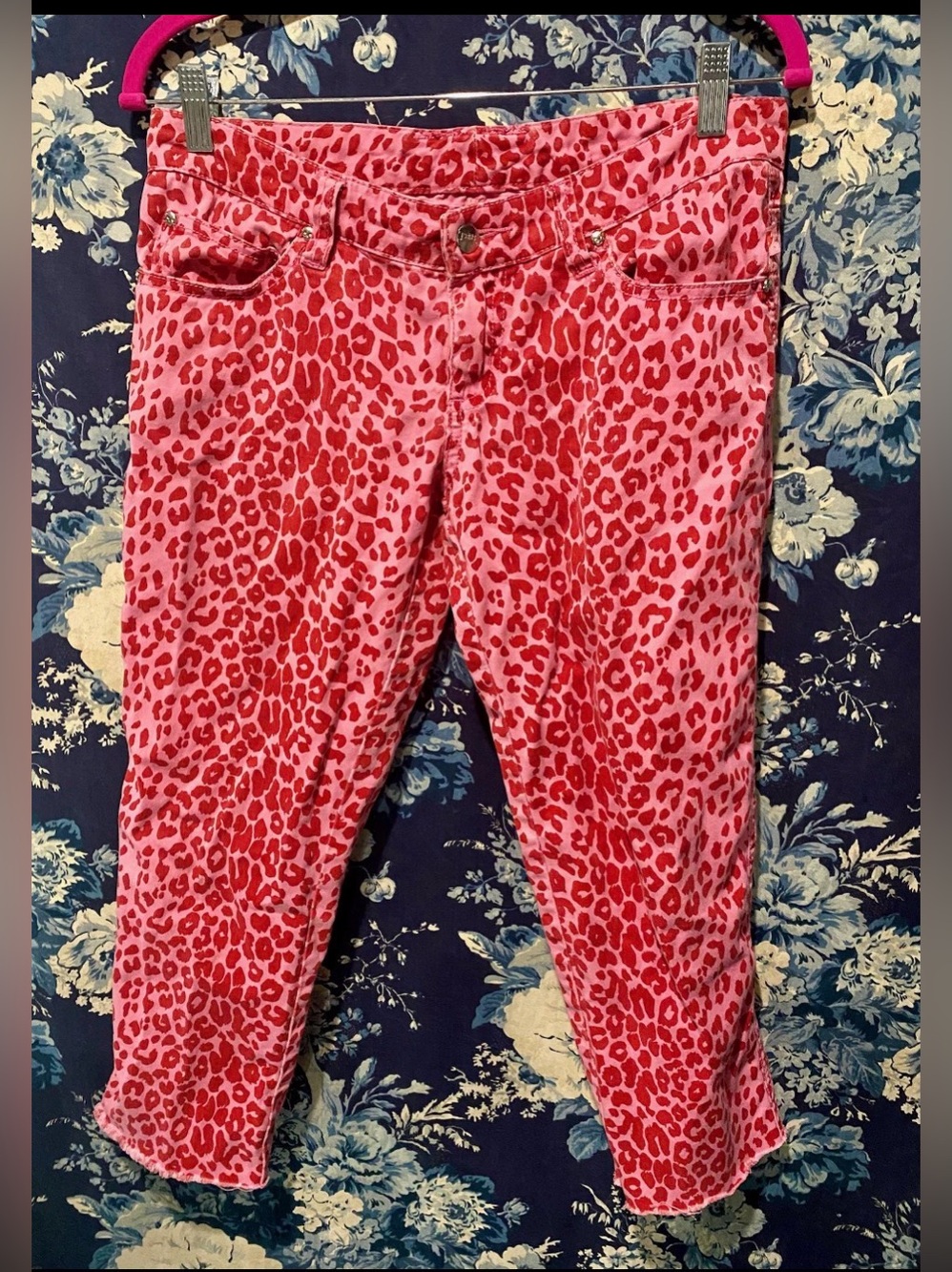 Rare Pink and Red Leopard Print Tripp NYC Daang Goodman Skinny Jeans